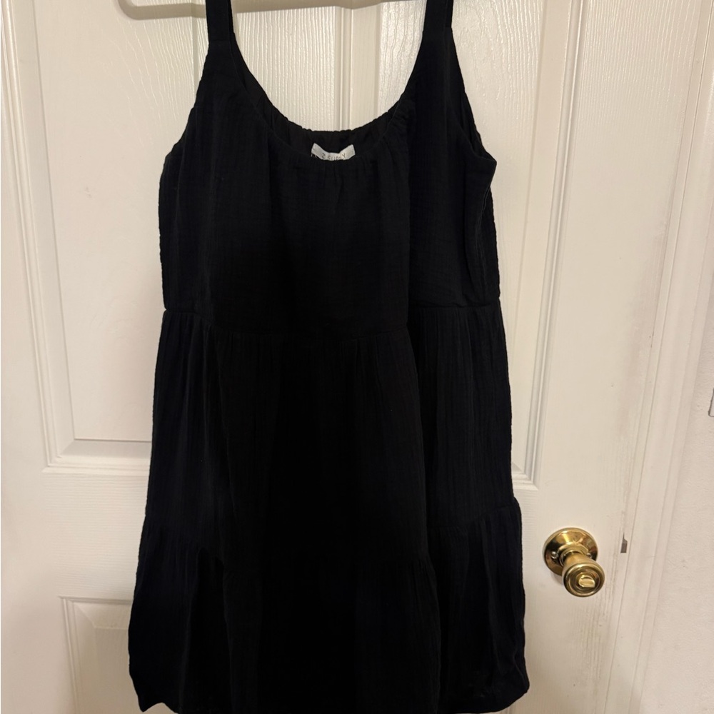 Z Supply Danny gauze mini dress in Black - Picture 2 of 4